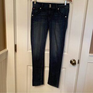 HUDSON JEANS BLUE DENIM COLLIN FLAP SKINNY STRETCH